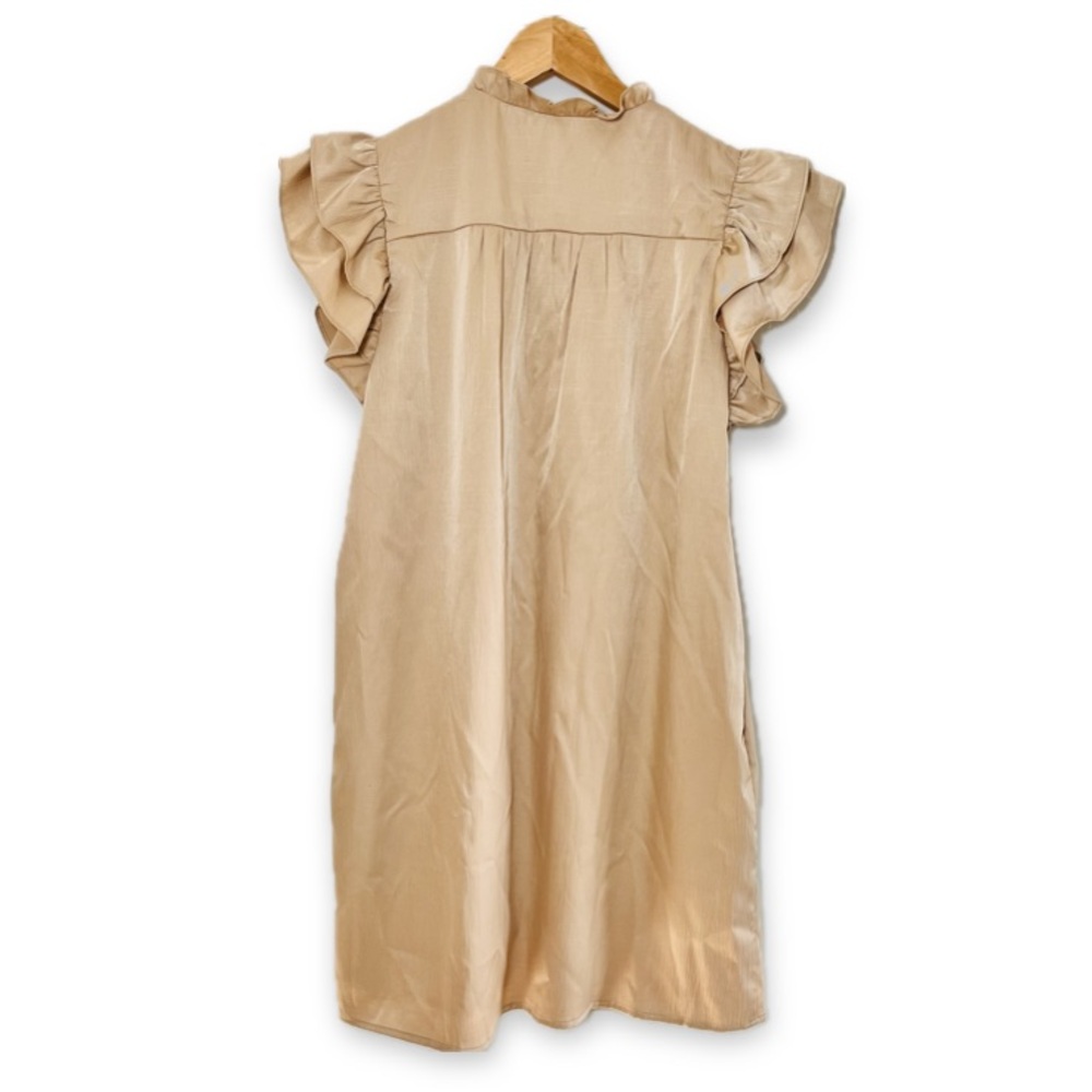 TCEC Beige Ruffle-Trim Mini Dress - Picture 4 of 5